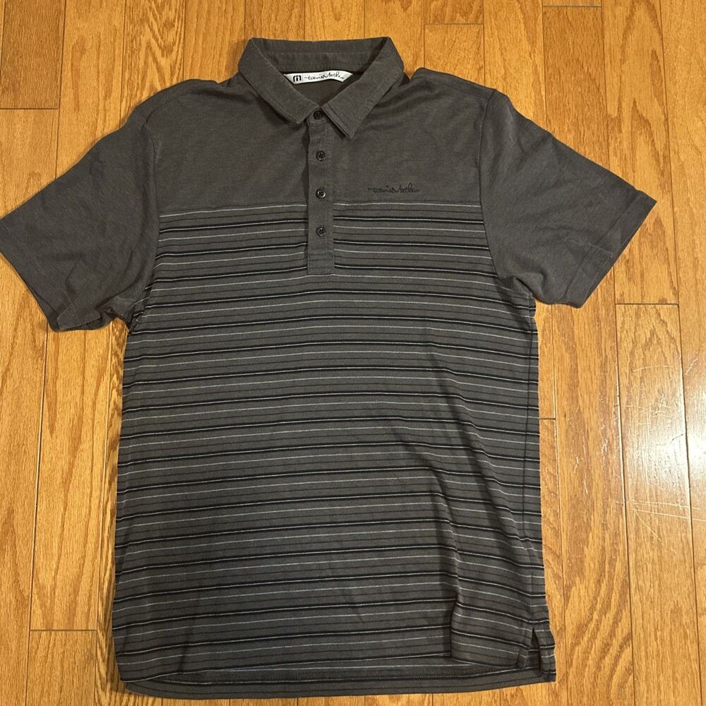 Travis Mathew Polo Golf Shirt Mens L Gray  Work Casual Golf